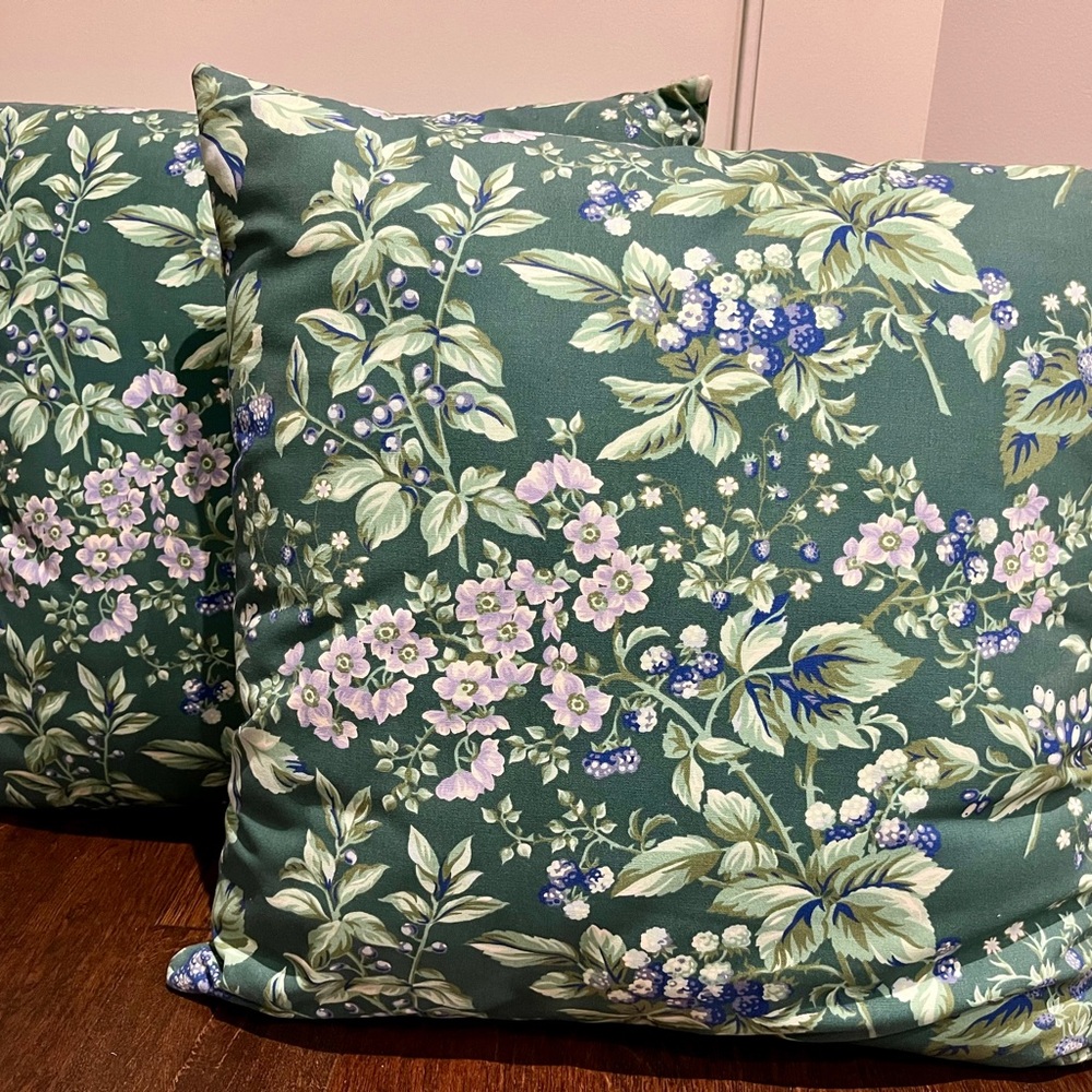 Two Laura Ashley Pillows, 18”, Bedroom Decor